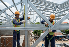 Kiểm tra độ thẳng và liên kết trong quá trình lắp khung kèo