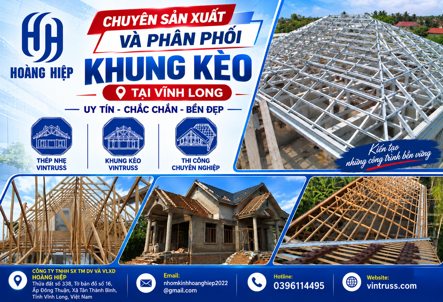 thi công khung kèo tại Vĩnh Long