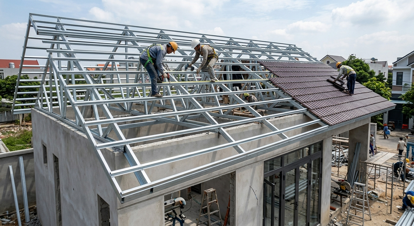 Vai trò của việc xác định khoảng cách thanh kèo trong kết cấu mái